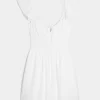 Flutter Sleeve V-Waist Mini Dress