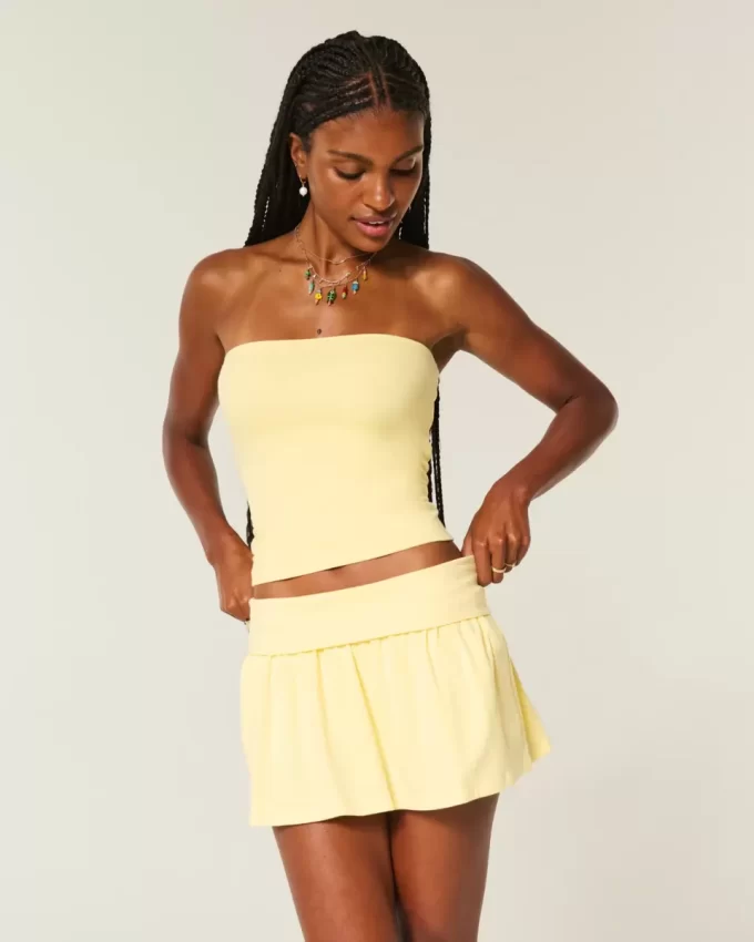 Foldover Knit Mini Skort
