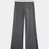 Foldover Waist Knit Flare Pants
