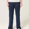 Foldover Waist Knit Flare Pants