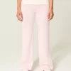 Foldover Waist Knit Flare Pants