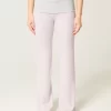 Foldover Waist Knit Flare Pants