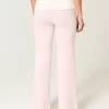 Foldover Waist Knit Flare Pants