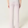 Foldover Waist Knit Flare Pants