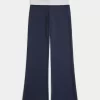 Foldover Waist Knit Flare Pants