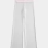 Foldover Waist Knit Flare Pants