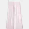 Foldover Waist Knit Flare Pants