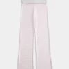 Foldover Waist Knit Flare Pants
