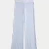 Foldover Waist Knit Flare Pants