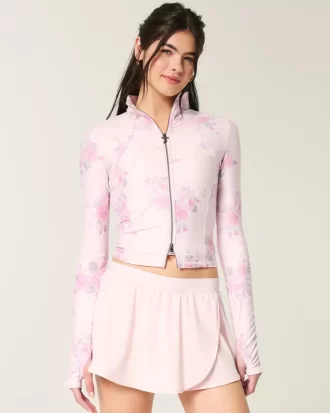 Gilly Hicks Active Recharge Bow Double Zip Jacket