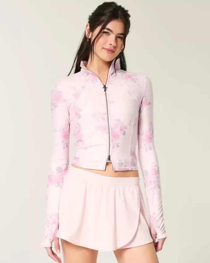 Gilly Hicks Active Recharge Bow Double Zip Jacket