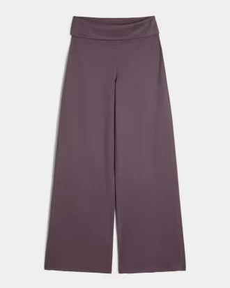 Gilly Hicks Active Recharge Wide-Leg Foldover Waist Pants