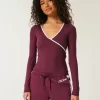 Gilly Hicks Active Tipped Wrap Top