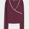 Gilly Hicks Active Tipped Wrap Top