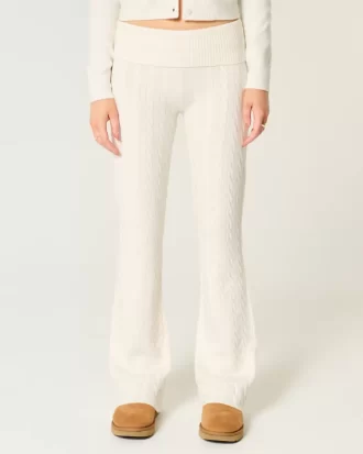 Gilly Hicks Cable-Knit Foldover Boot Pants