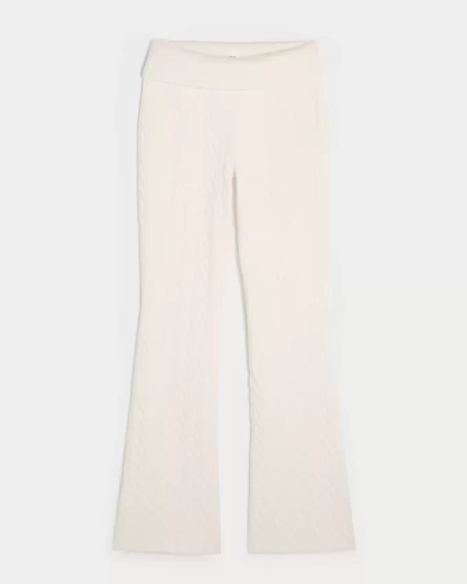 Gilly Hicks Cable-Knit Foldover Boot Pants