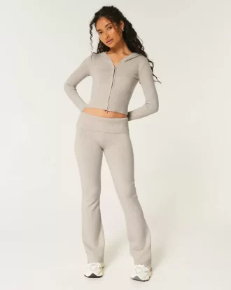 Gilly Hicks Cozy Sweater-Knit Foldover Waist Boot Pants