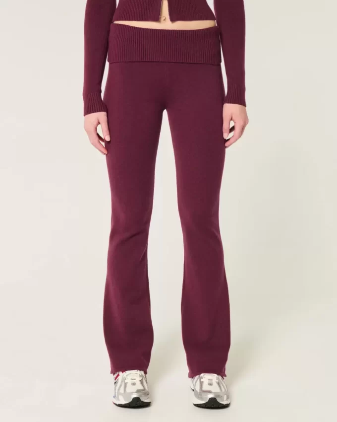 Gilly Hicks Cozy Sweater-Knit Foldover Waist Boot Pants