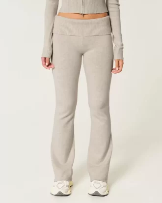 Gilly Hicks Cozy Sweater-Knit Foldover Waist Boot Pants