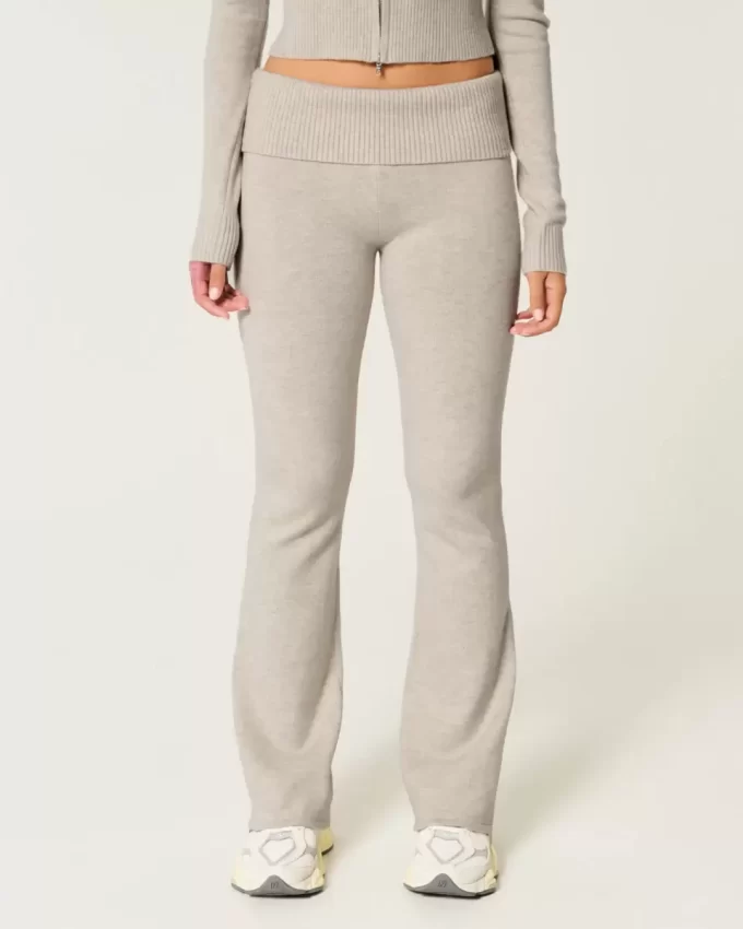 Gilly Hicks Cozy Sweater-Knit Foldover Waist Boot Pants
