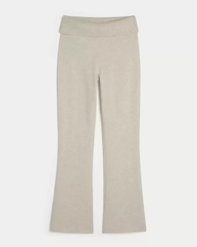 Gilly Hicks Cozy Sweater-Knit Foldover Waist Boot Pants