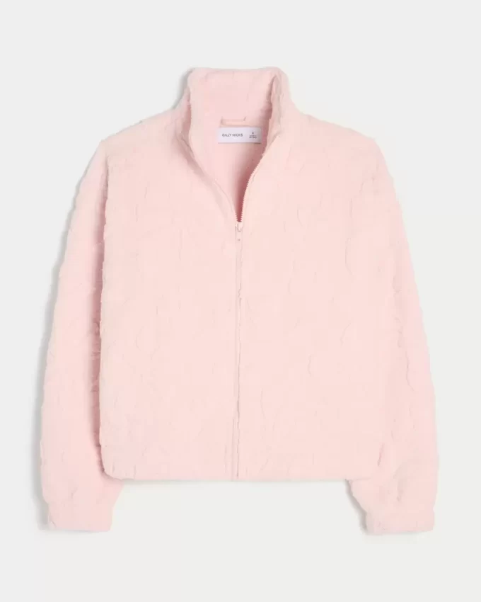 Gilly Hicks Sherpa Zip-Up Top