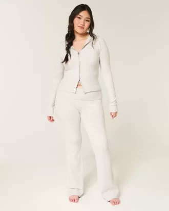 Gilly Hicks Sweater-Knit Foldover Waist Boot Pants