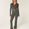 Gilly Hicks Sweater-Knit Foldover Waist Boot Pants