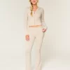 Gilly Hicks Sweater-Knit Foldover Waist Boot Pants