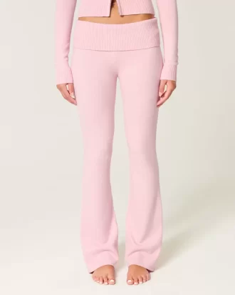 Gilly Hicks Sweater-Knit Foldover Waist Boot Pants