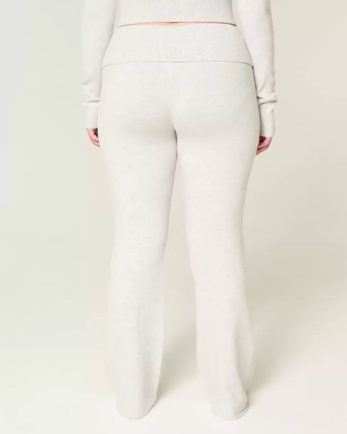 Gilly Hicks Sweater-Knit Foldover Waist Boot Pants