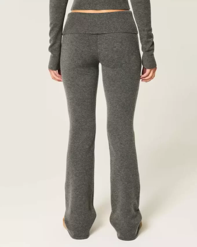 Gilly Hicks Sweater-Knit Foldover Waist Boot Pants