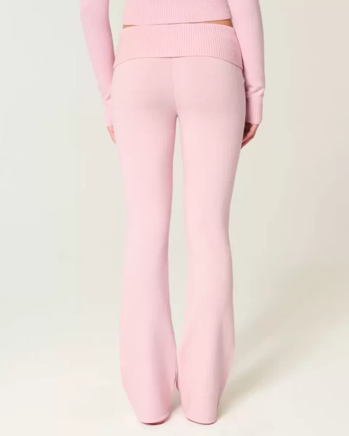 Gilly Hicks Sweater-Knit Foldover Waist Boot Pants