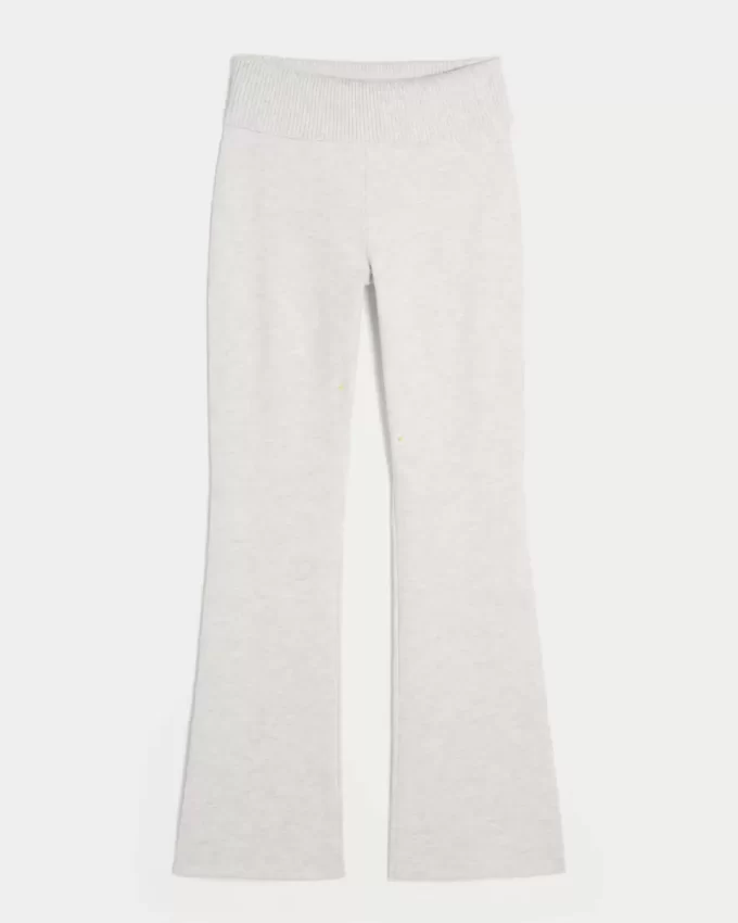 Gilly Hicks Sweater-Knit Foldover Waist Boot Pants