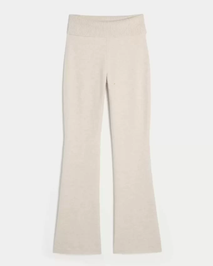 Gilly Hicks Sweater-Knit Foldover Waist Boot Pants