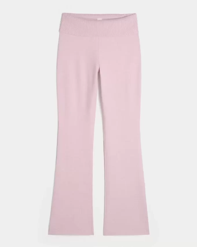 Gilly Hicks Sweater-Knit Foldover Waist Boot Pants