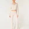 Gilly Hicks Sweater-Knit Foldover Waist Flare Pants