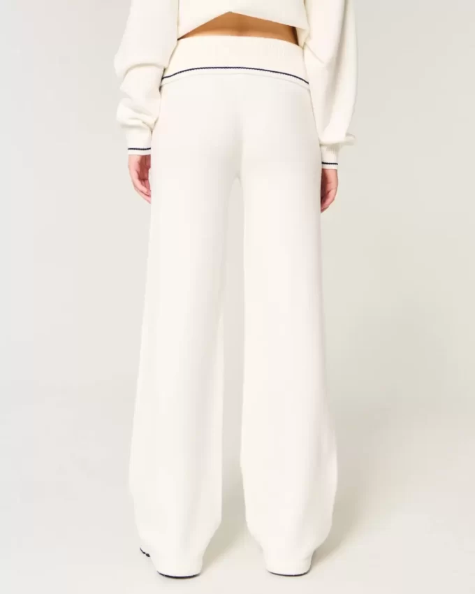Gilly Hicks Sweater-Knit Foldover Waist Straight Pants