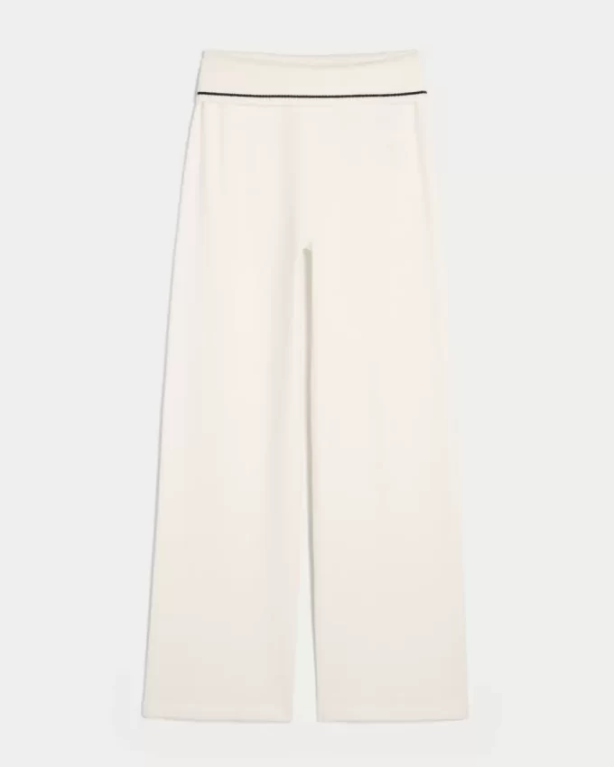 Gilly Hicks Sweater-Knit Foldover Waist Straight Pants