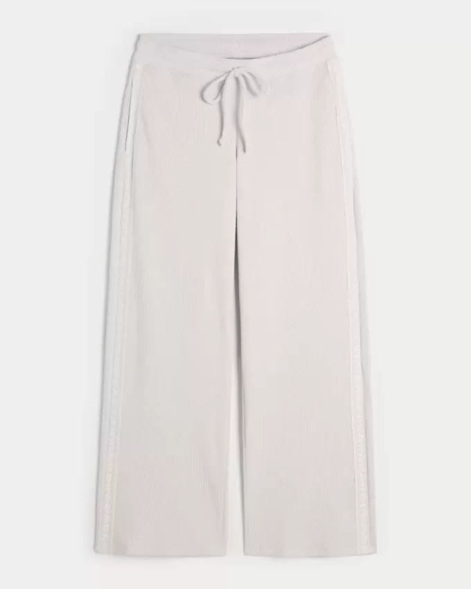 Gilly Hicks Waffle Lace Straight Pants