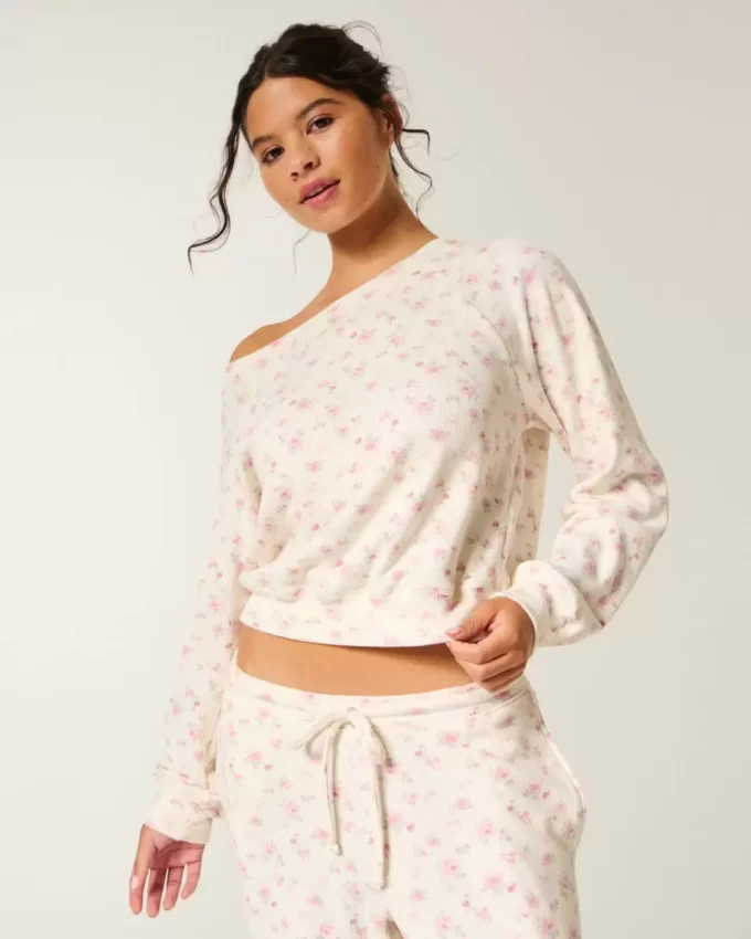 Gilly Hicks Waffle Off-the-Shoulder Top