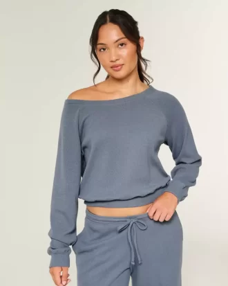 Gilly Hicks Waffle Off-the-Shoulder Top