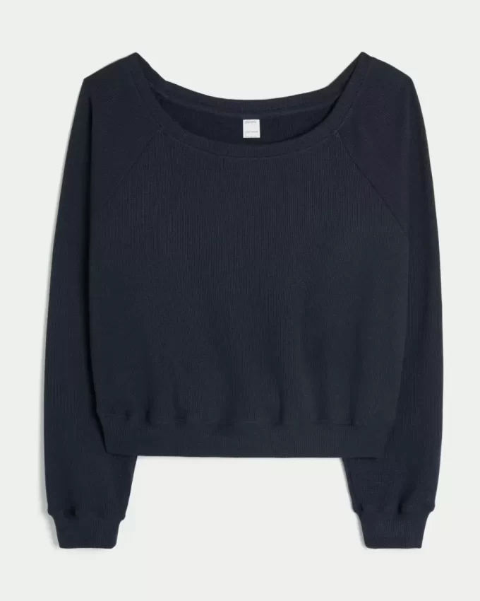 Gilly Hicks Waffle Off-the-Shoulder Top