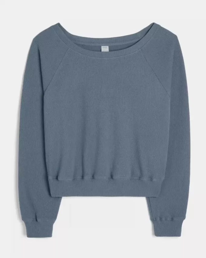 Gilly Hicks Waffle Off-the-Shoulder Top