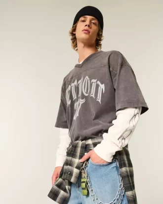 Graffiti Graphic Thermal Crew Shirt