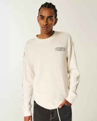 Graffiti Graphic Thermal Crew Shirt