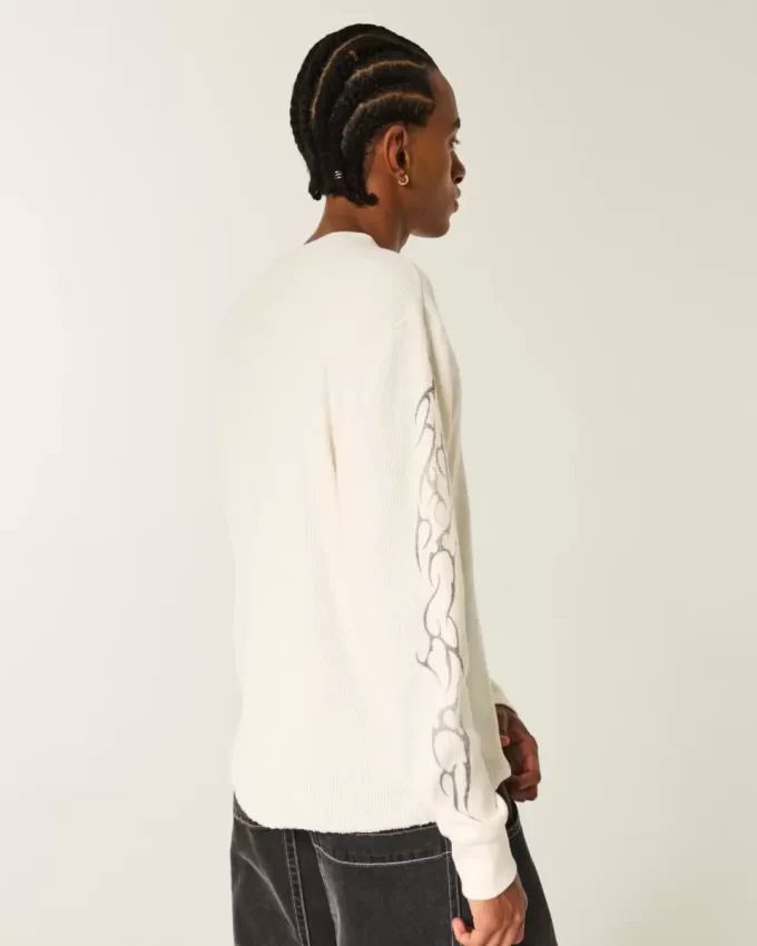 Graffiti Graphic Thermal Crew Shirt