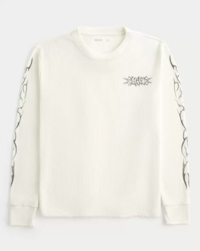Graffiti Graphic Thermal Crew Shirt