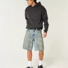 Greased Baggy Jean Shorts
