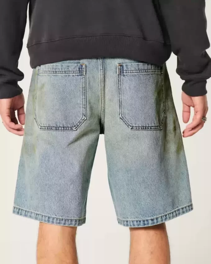 Greased Baggy Jean Shorts